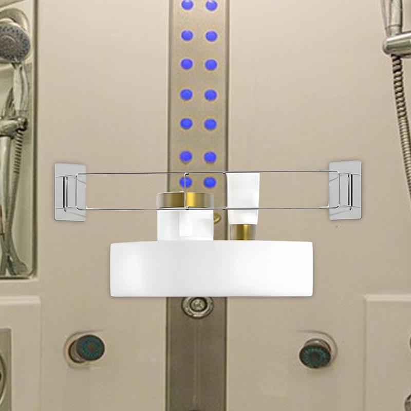 Adjustable Sleek Storage Bar Telescopic Stainless Steel Shelf Bar RV Shower Corner Telescopic Storage Bracket RV Accessories