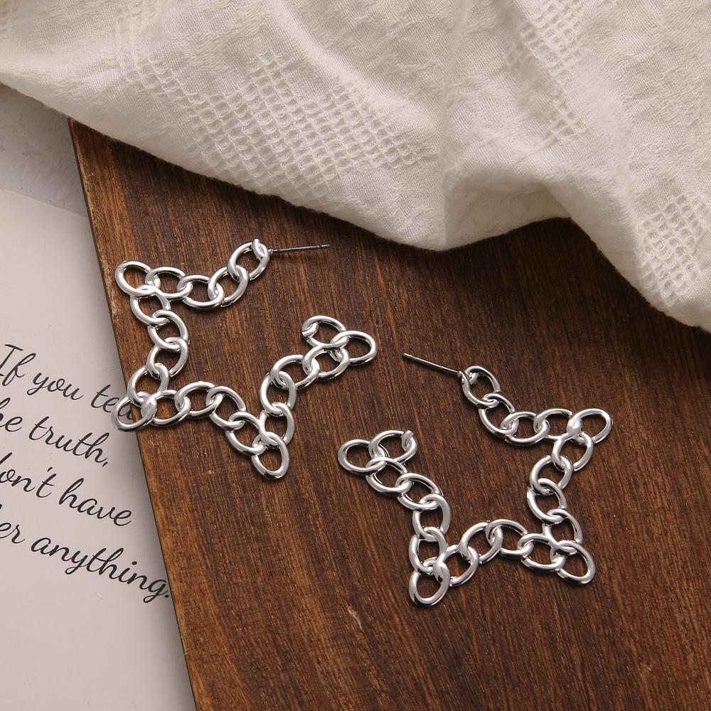 Простые креативные ретро преувеличенные полые круглые серьги-цепочки, женские индивидуальные геометрические серьги для девочек