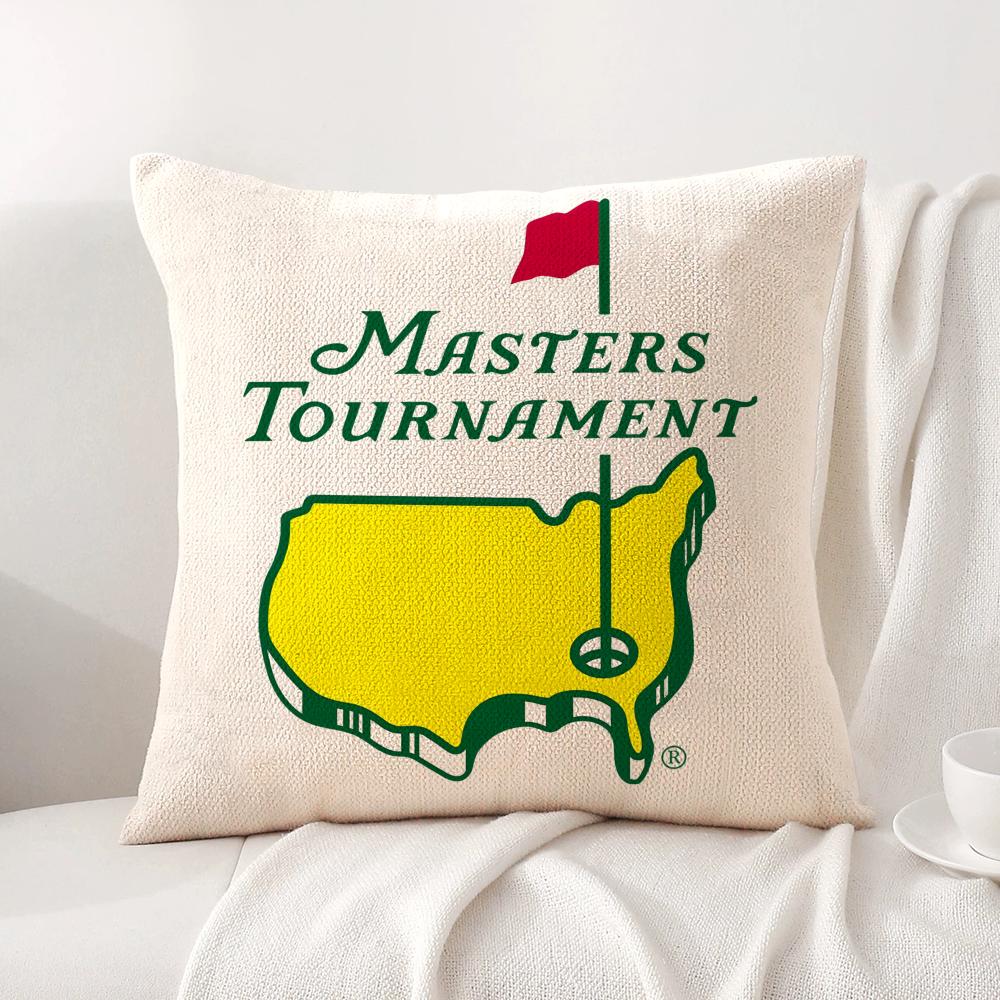 

Masters Golf Printing Cushion Cover Natural Linen Organic Fabric DoubleSided Printing Sofa Home Decor Breathable Bed Pillow 30x30cm