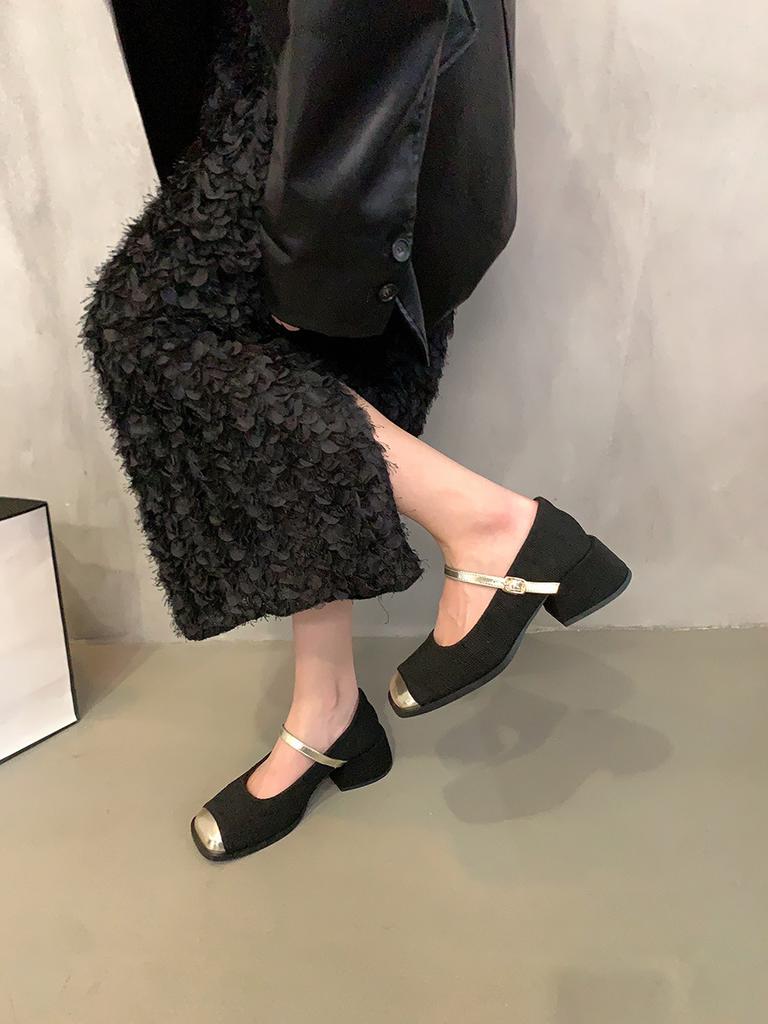 Mary Jane French Xiaoxiangfeng High Heels 2025 Autumn and Winter New High-end Evening Single Shoes Fashionable Small Leather Shoes