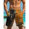 Fashion Men's Casual Shorts 3D Casual Color Printing Simple Beach Shorts
