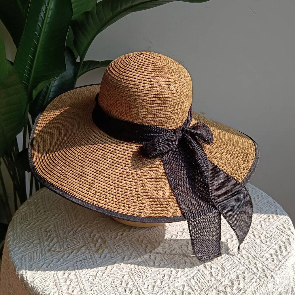 Summer straw hat 2025 large brim outdoor sun protection sun hat travel vacation foldable beach hat sombrero para sol mujer