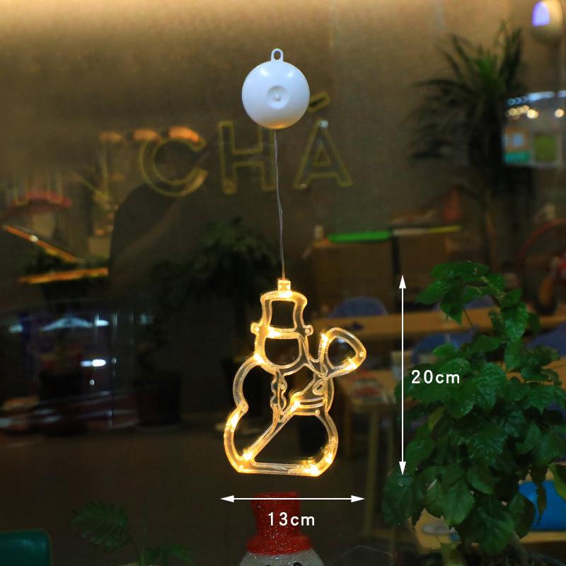 LED Christmas Suction Cup String Lights: Creative Curtain, Tree, Reindeer, and Bell Decorations