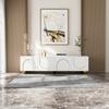 TV Console Table High Capacity Push Type Cabinet with 4 Doors Strong Stand Load-bearing Mid Century Modern Living Room Furniture Television