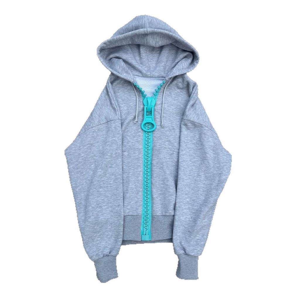 European and American wholesale contrasting colors, large zipper hooded sweater, simple and loose personality, men's and women's coats, cardigans and