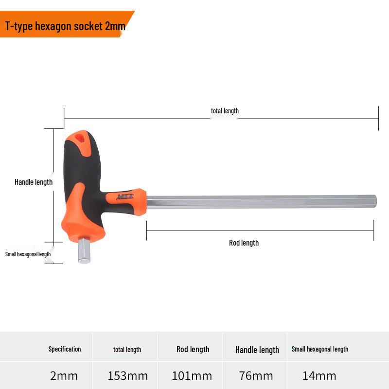 T-Handle 9-Piece Hex Key Set, Flat & Ball Head, Metric & Imperial L-Shaped Wrenches