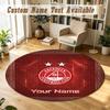 Round Rug Custom NameAberdeen FC Pattern Non Slip Carpet Home Floor Decor