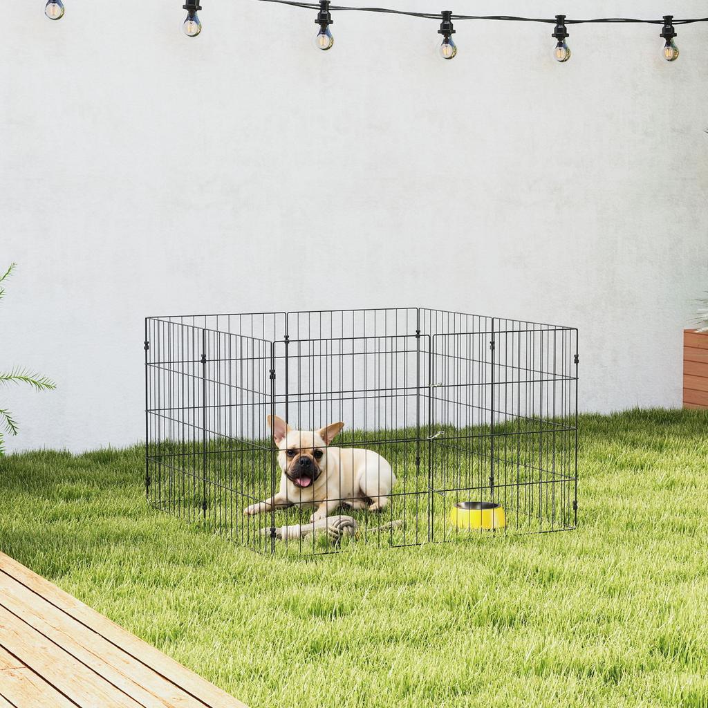 Dog Playpen, Expandable and Foldable, 50x60 Cm, Black