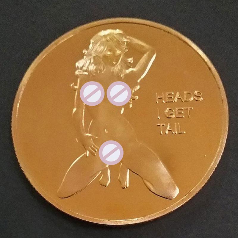 Sexy Woman Coin Get Tails Head! Adult Challenge Lucky Girl Commemorative Coins