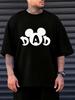 Disney Mickey Graphic T-shirt - Black Casual Summer Tee with "DAD" Design