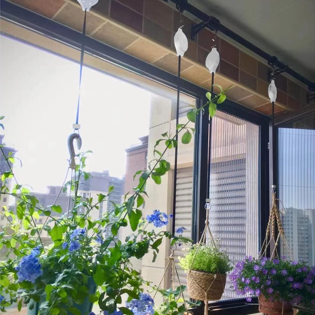 Retractable Plant Pulley Adjustable Hanging Flower Basket Hooks for Hanging Plants Heavy Duty, Indoor Outdoor Plant Hanger