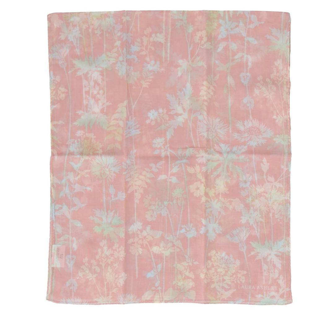 Laura Ashley Ladies Floral Long Handkerchief Scarf 100% Cotton UV Protection Pink 34x160cm