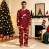 Set de pijama cu imprimeu de Crăciun, asortat pentru familie, cu mânecă lungă și pantaloni, pentru adulți și copii