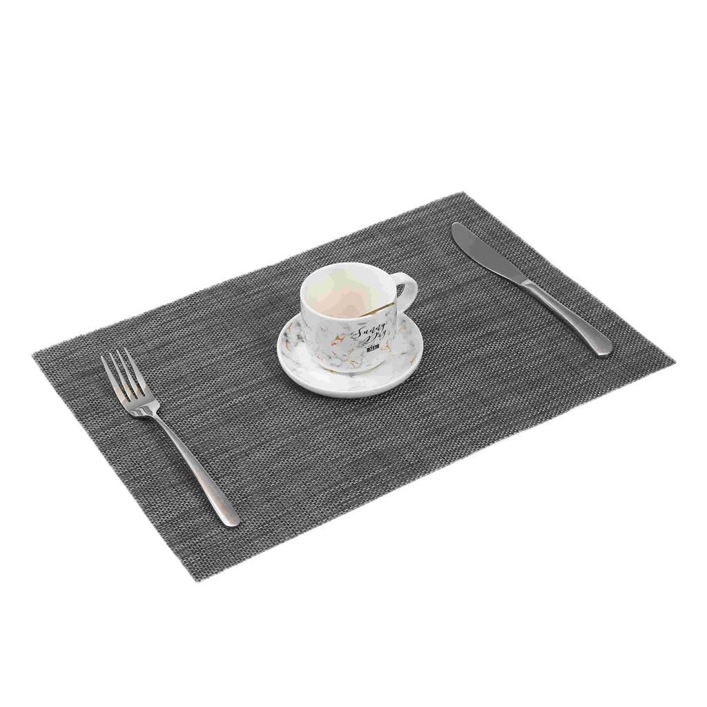 PVC Heat-Resistant Western Table Placemat Washable Dual-Tone Teslin Series Dining Table Cup Mat