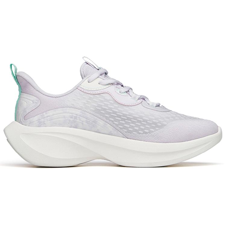 New Anta Cushioned Slip Resistant Abrasion Resistant Breathable Low Top Running Shoes Women's Purple Blue 922225521-3