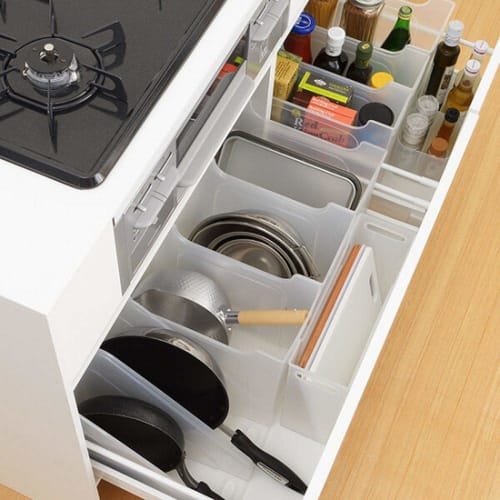 Sanka Sorting Boxes, perfect for organizing shelves and drawers. These small, clear storage boxes divide space, prevent items from falling over, and o