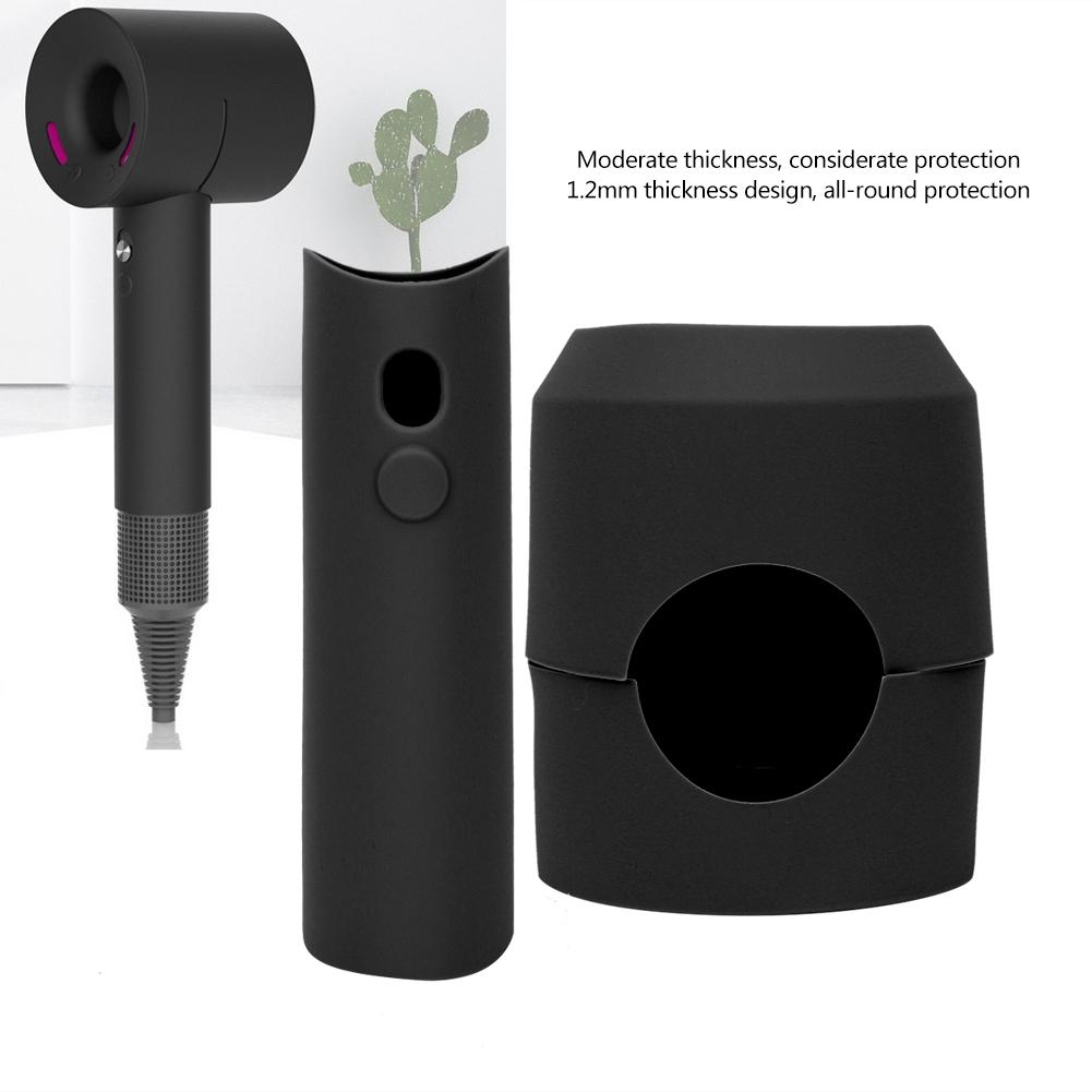 Silicone Hair Dryer Protective Cover Protector Cover for Dyson Hair Dryer (Black)