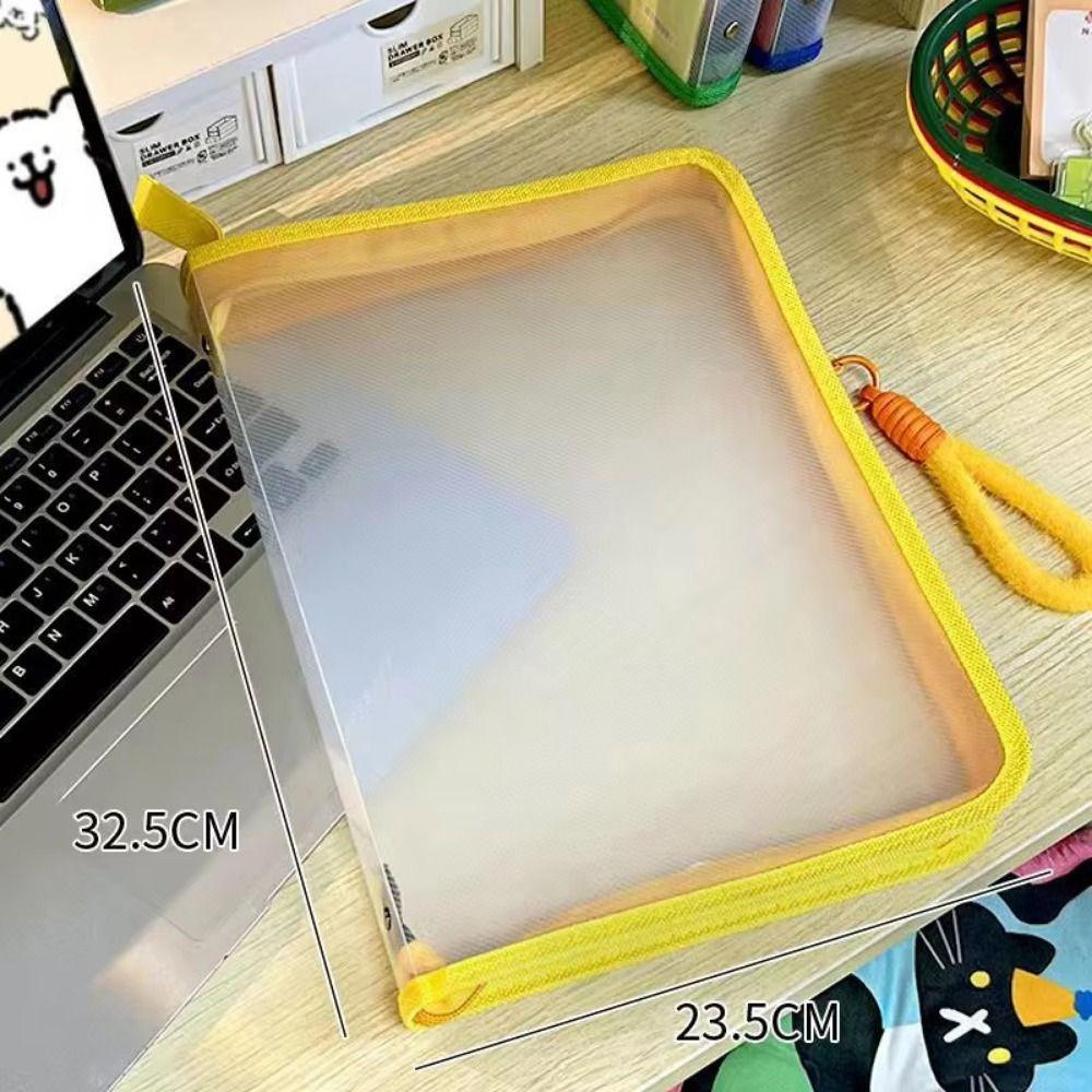 Transparent File Folder Bag Multifunctional File Pocket Durable Transparent Zipper Pouch  Students