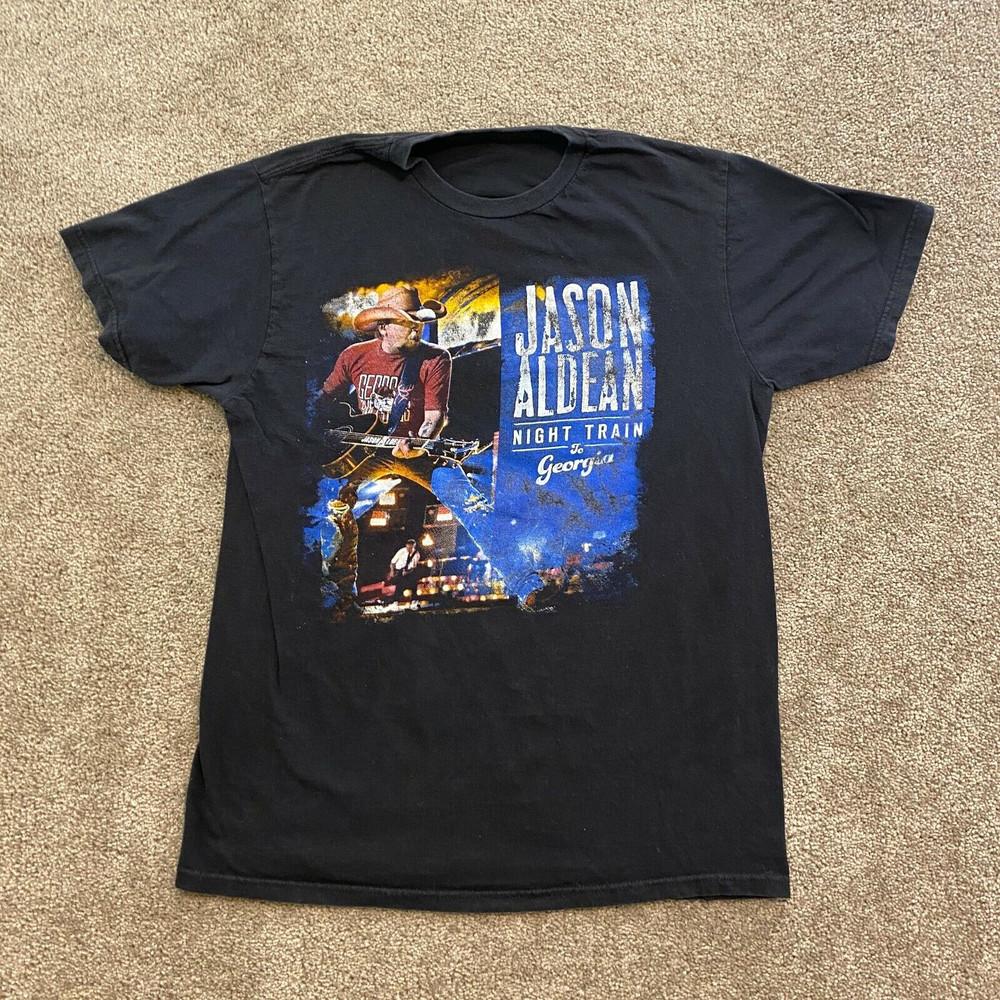 Hot Jason Aldean Night Train 90s Cotton Short Sleeve Black Men Tshirt Unisex T-Shirt XXXL