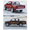 Miniatures 1/32 Toyota Hilux Off Road Pickup Truck Alloy Diecast Model Sound & Light Pull Back Toy Birthday Present for Children