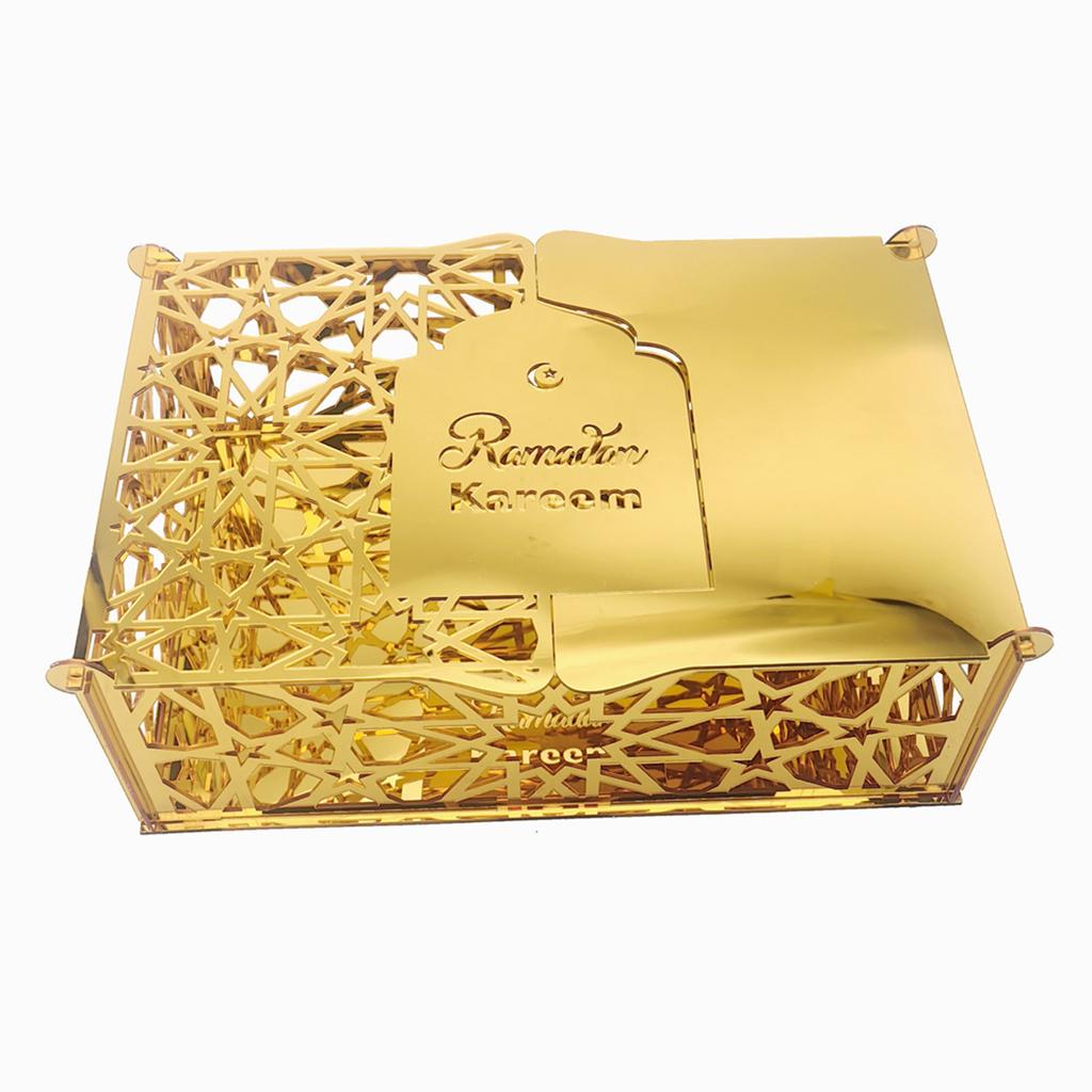 Eid Festival Themed Acrylic Candy Holder Biscuit Cookie Display Box for Home Gatherings Office Desktop Decorations