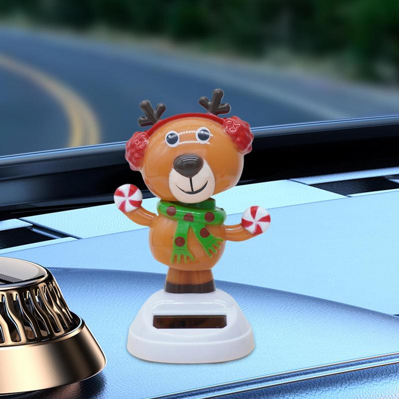 For General Christmas Solar Dancing Toys | Cartoon Car Shaking Head Dancer Doll | Car Dancing Toys Ornaments For Car Desk Home