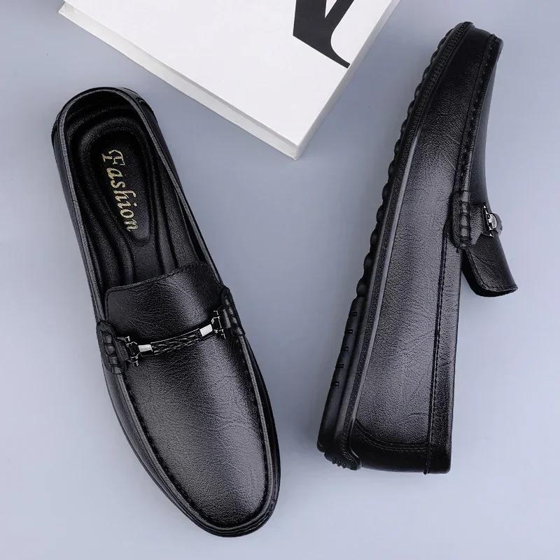 Fashion Fashion Mens Genuine Leather Shoes New Arrival Casual Shoes Business Men Slip-on Shoes All-Match Loafers Handmade Driving Flats