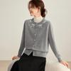 Shexi Women's 100% Wool Jacquard Knit Cardigan