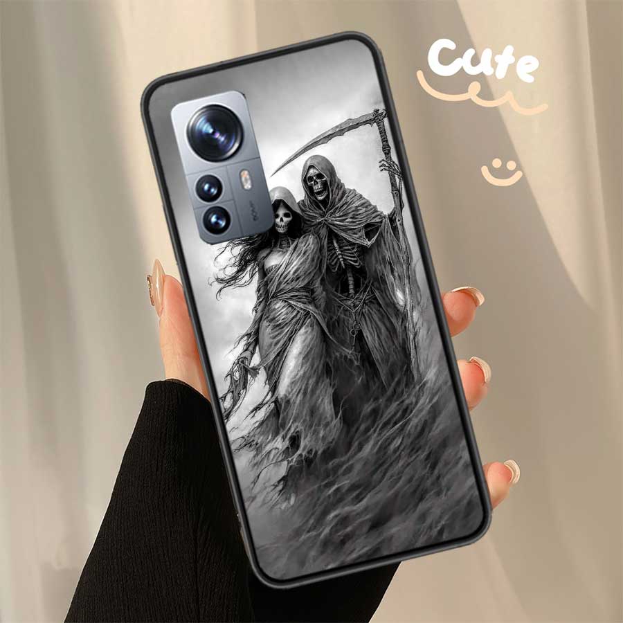 Death Grim Reaper Skull Phone Case For Xiaomi Poco X7 X6 X5 X4 X3 GT NFC M4 M5 Pro 5G M3 Mi F6 F5 F4 F3 F2 F1 Capa Coque TPU Cov