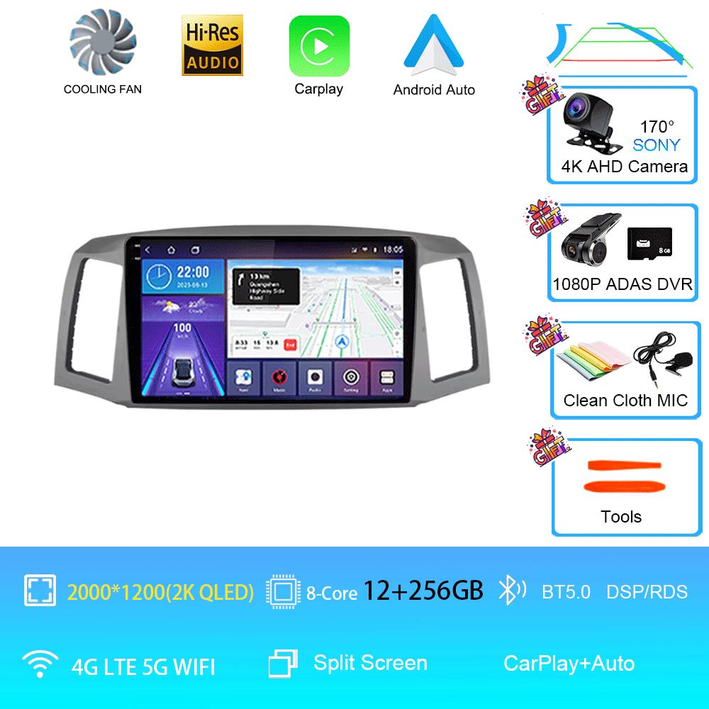 Car Radio Android 14 Carplay Auto for Jeep Grand Cherokee 2004 2005 2006 2007 Multimedia Player No 2din 2 Din GPS Navigation 4G