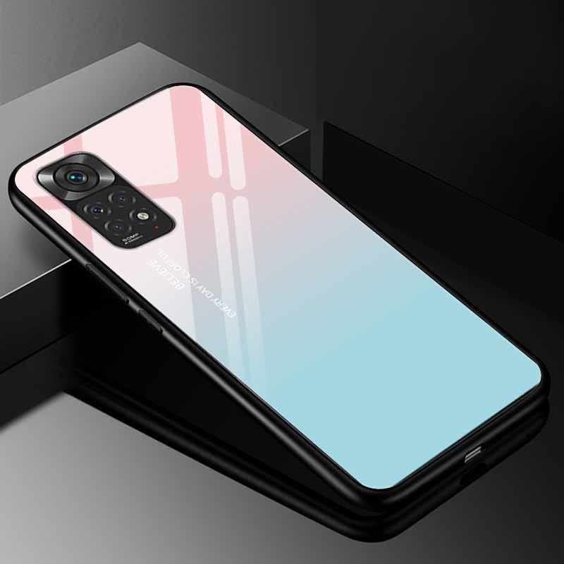 For Xiaomi Redmi Note 11s Case Tempered Glass Fashion Cover for Redmi Note 11 Pro 5G Global Note11 Case, 9s 10s Bumper Note11s