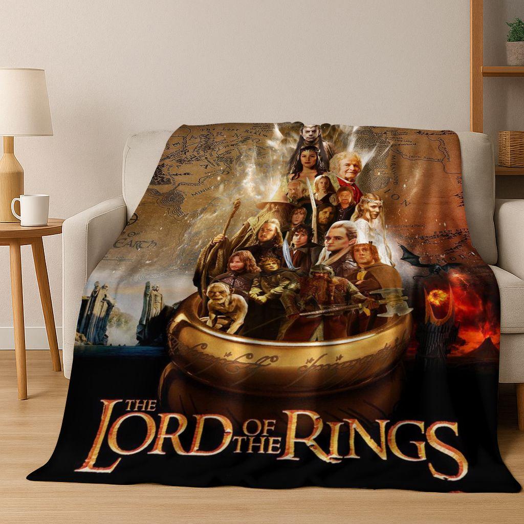 26 Style L-Lord of Rings H-Hobbit Movie Flannel Blanket,Warm and Cozy Soft Throw Blanket for Home Bedroom Bed Sofa Cover Gift