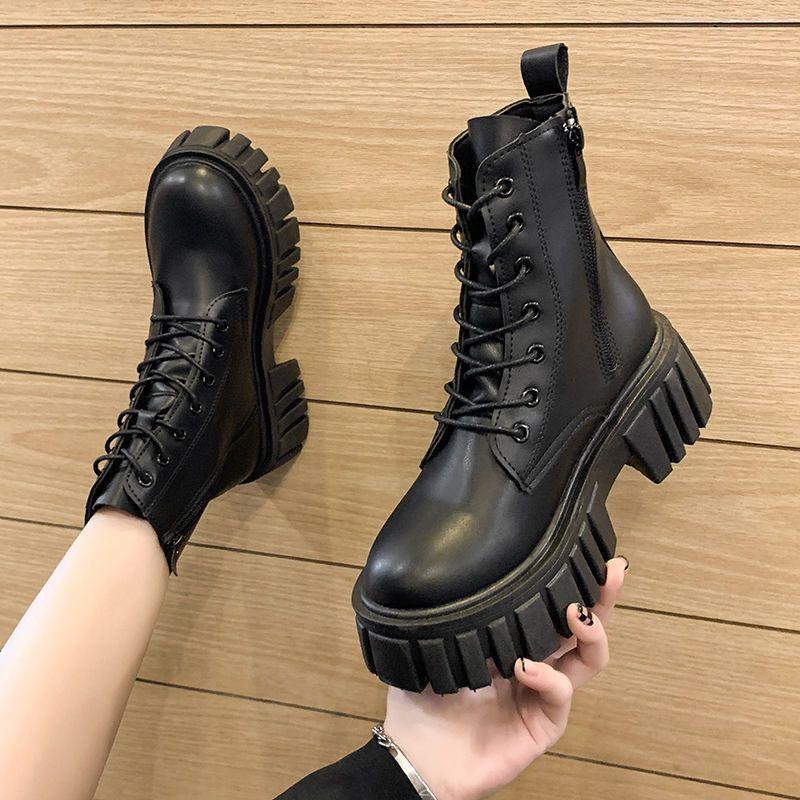 Versatile short boots British platform locomotive single boots New Martin boots for women in spring and autumn 2025