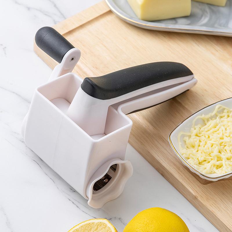 Grattugia rotante per formaggio 3 in 1 a manovella, grattugia portatile per parmigiano e formaggio duro