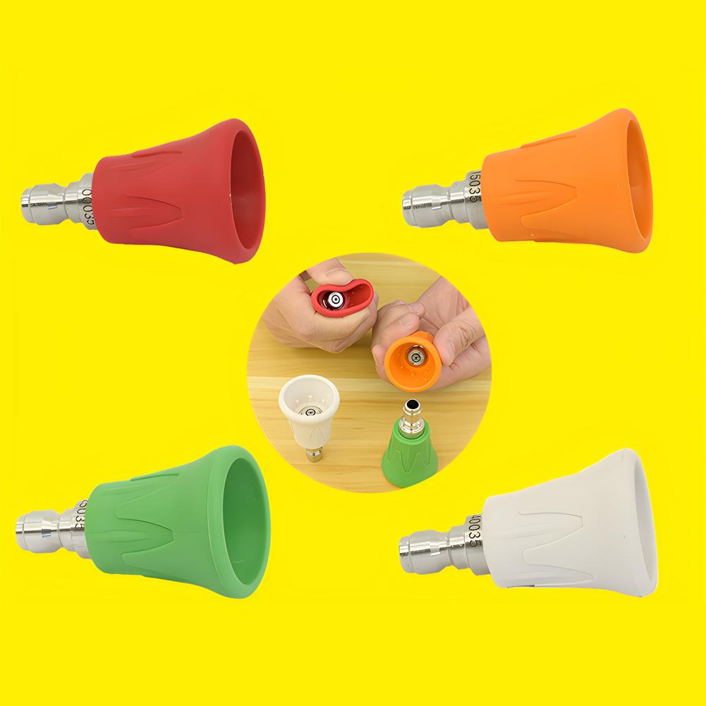 0° 15° 25° 40° Car Wash Rubber Sleeve Sector Nozzle Splash Proof Stainless Steel Nozzle High Pressure Water Nozzle Accessories