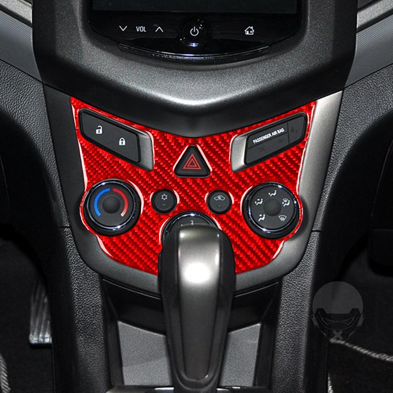 For Chevrolet Sonic 2012-2016 Real Carbon Fiber Sticker Central Air Conditioning Control Panel Car Accessories ide Decorative