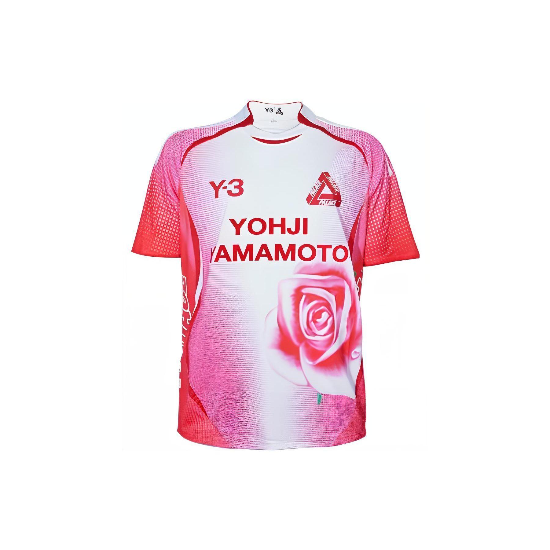 Футболка Y-3 x Palace Football, белые/красные мужские топы HN9879 XS