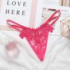 Sexy Panties Fashion Embroidery Hollow Open Crotch Sex Temptation Women's Thong Invisible Thin Belt Low Waist T Pants