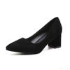 Damen grobe Pumps Schuhe Französisch schwarz Arbeitsplatzschuh Spitz zulaufend sexy High Heels Mode vielseitig Damenschuhe Mujer Schuhe