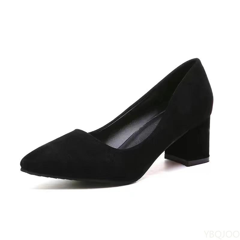 Damen grobe Pumps Schuhe Französisch schwarz Arbeitsplatzschuh Spitz zulaufend sexy High Heels Mode vielseitig Damenschuhe Mujer Schuhe