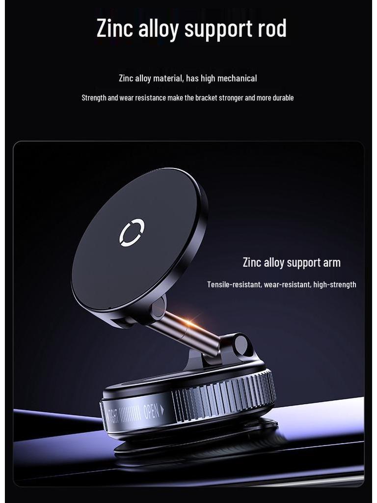 Universal Wireless Car Phone Holder with Navigation Mount, 360° Rotation & Suction Cup