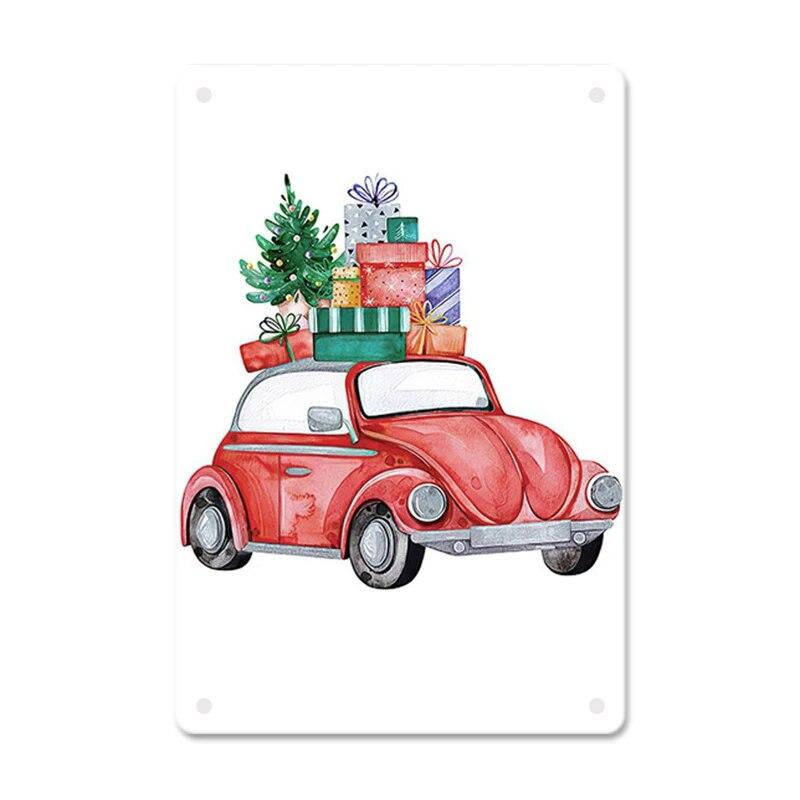 Merry Christmas Vintage Poster Metal Signs Candy Christmas Tree Car Retro Plate Tin Sign Truck Cafe Bar Pub Home Decor Gift