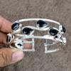 Black Spinel Gemstone Handmade 925 Sterling Silver Cuff Bangle Adjustable KKG-203