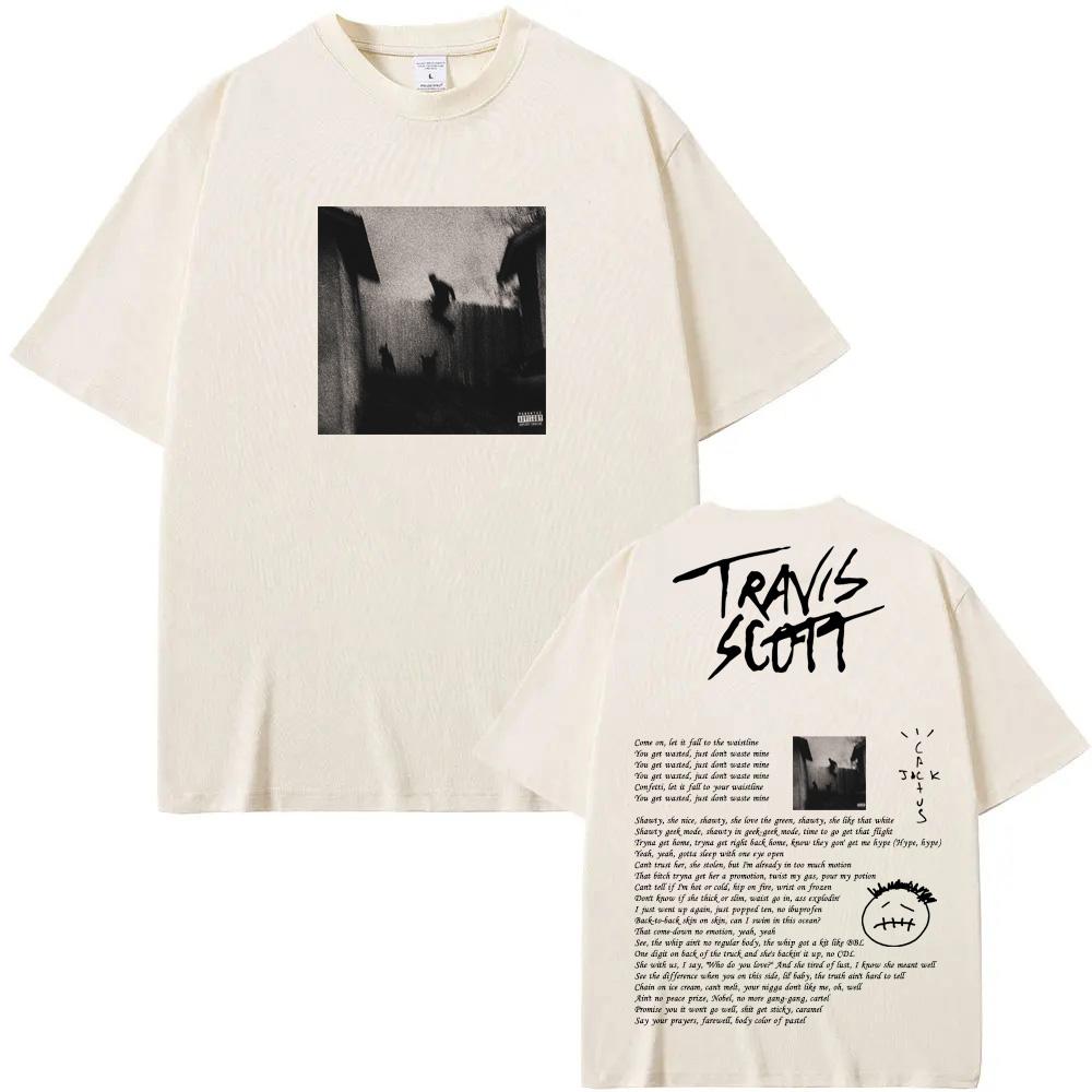 

Трэвис и Скотт-DUMBO Футболка Графическая печать Хип-хоп Хлопковая футболка Американский рэпер Панк Футболка Ropa Hombre Готическая одежда 2XL