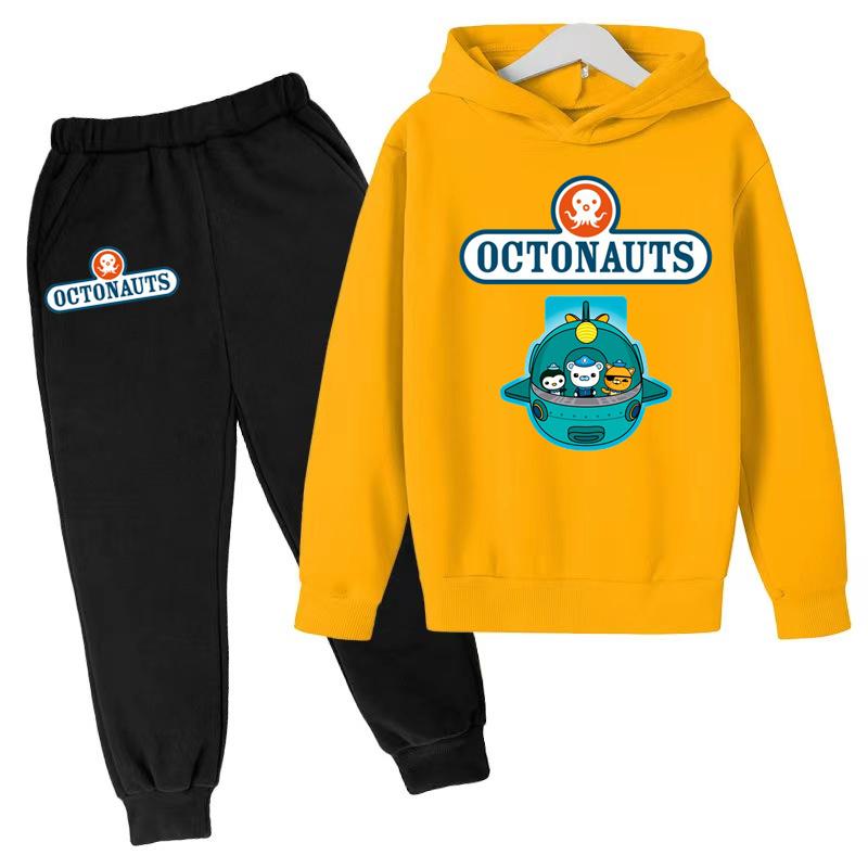 Kids Fall/Winter OCTONAUTS Clothing Sweatshirt Boys Girls Toddlers 3-12 Years Coat +trousers 2P Outdoor Sports Casual Hoodie Set