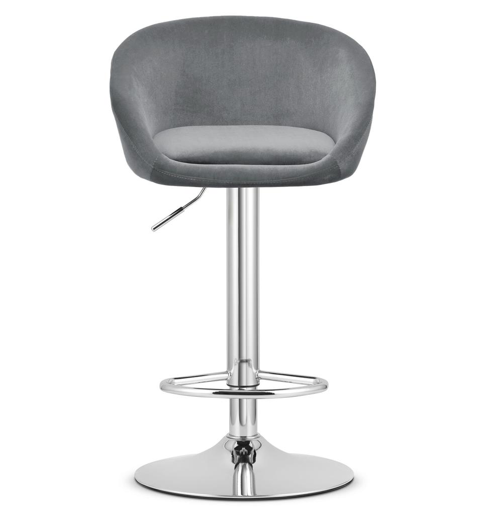 EAST stool - velvet gray / chrome base x 2