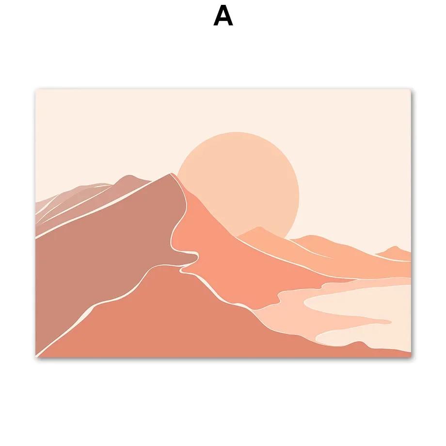 

Пейзаж пустыни Бохо Минималистский лист настенное искусство холст картина скандинавский постер и принты настенные картины для гостиной домашний декор 21X30cm No Frame