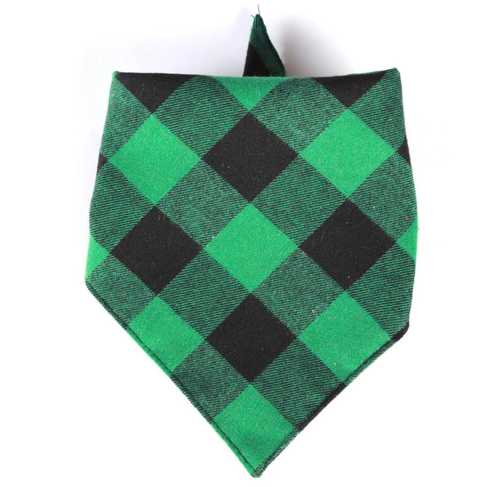 Tanpopo Scarves Bandana Scarf Christmas Plaid Head Wrap Pets Dog Triangle Kerchief Bibs  Cats Accessories