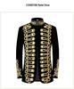 Men's Retro European Velvet Military Jacket with Gold Embroidery