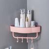 Kunststoff-Eckregal Rosa Dreieck-Aufbewahrungsregal Dusch-Eckregal Platzsparend